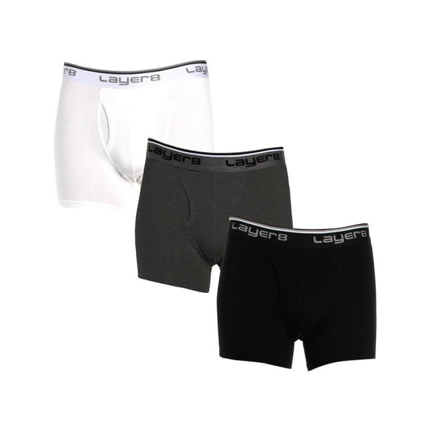 Layer 8 - Layer 8 Mens 3 Pack Everyday Boxer Brief - Walmart.com ...