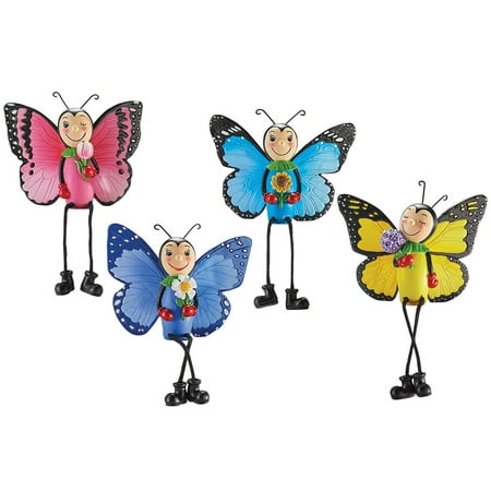 Sitters Collectible Set Figurines - Set of 4 Butterfly Dangling Leg Sitters Collectible Figurines