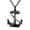 Black, variant on Stainless Steel Sea Anchor Pendant with 24" Chain Necklace-Silver