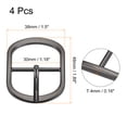 thumbnail image 2 of Uxcell 4Pack 1.18" Single Prong Belt Buckle Oval Center Bar Buckles for Leather Craft, Dark Grey, 2 of 7