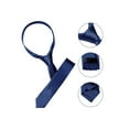 thumbnail image 4 of INSPIRE CHIC Men's Self-Tied Pure Adjustable Necktie Decor Skinny Tie Navy Blue One Size, 4 of 7