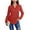 Red, variant on Weardear Women Long Sleeve Shirts Buttons V Neck Fall Blouses Casual Loose Fit Pleated Tunic Tops