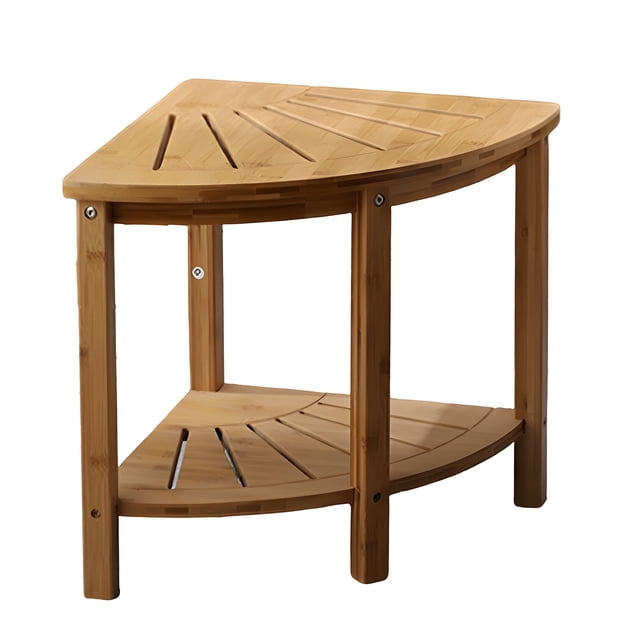 Tabouret de Salle de Bain d'Angle, Caddy de Tabouret Antidérapant - Caddy de Banc Naturel Intérieur - Caddy de Banc Naturel Intérieur - Caddy de Banc Intérieur - Caddy de Banc Naturel Antidérapant avec Intérieur