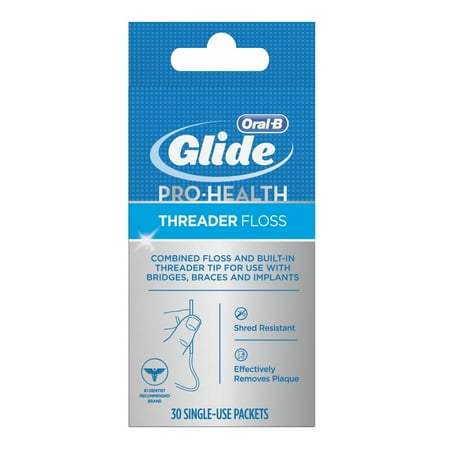 - Oral-B Glide Pro-Health Dental Threader Floss, 30 Count