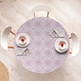 thumbnail image 4 of Ambesonne Abstract Fitted Round Tablecloth, Circles of Soft Design Art, 36"- 40" Diameter, Mauve and Pale Lilac, 4 of 5
