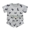 thumbnail image 2 of Toddler Boys Girls Pajamas Set Graphic Print Casual Short Sleeve Crewneck Pullover Top with Shorts Set Toddler Boy Outfits for Summer, 2 of 2