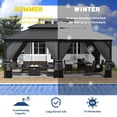 thumbnail image 7 of ALAULM 12'x20' Hardtop Gazebo, Galvanized Metal Double Roof with Gray Netting & Curtains, Sunshade for Patio, Backyard & Deck, 7 of 7