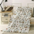 thumbnail image 2 of Fall Floral Leaves Throw Blankets, Thanksgiving Pumpkins Soft Fleece Blanket Decorative for Home Sofa Couch Chair Living Bedroom,40x50 inches, Boho, 2 of 5
