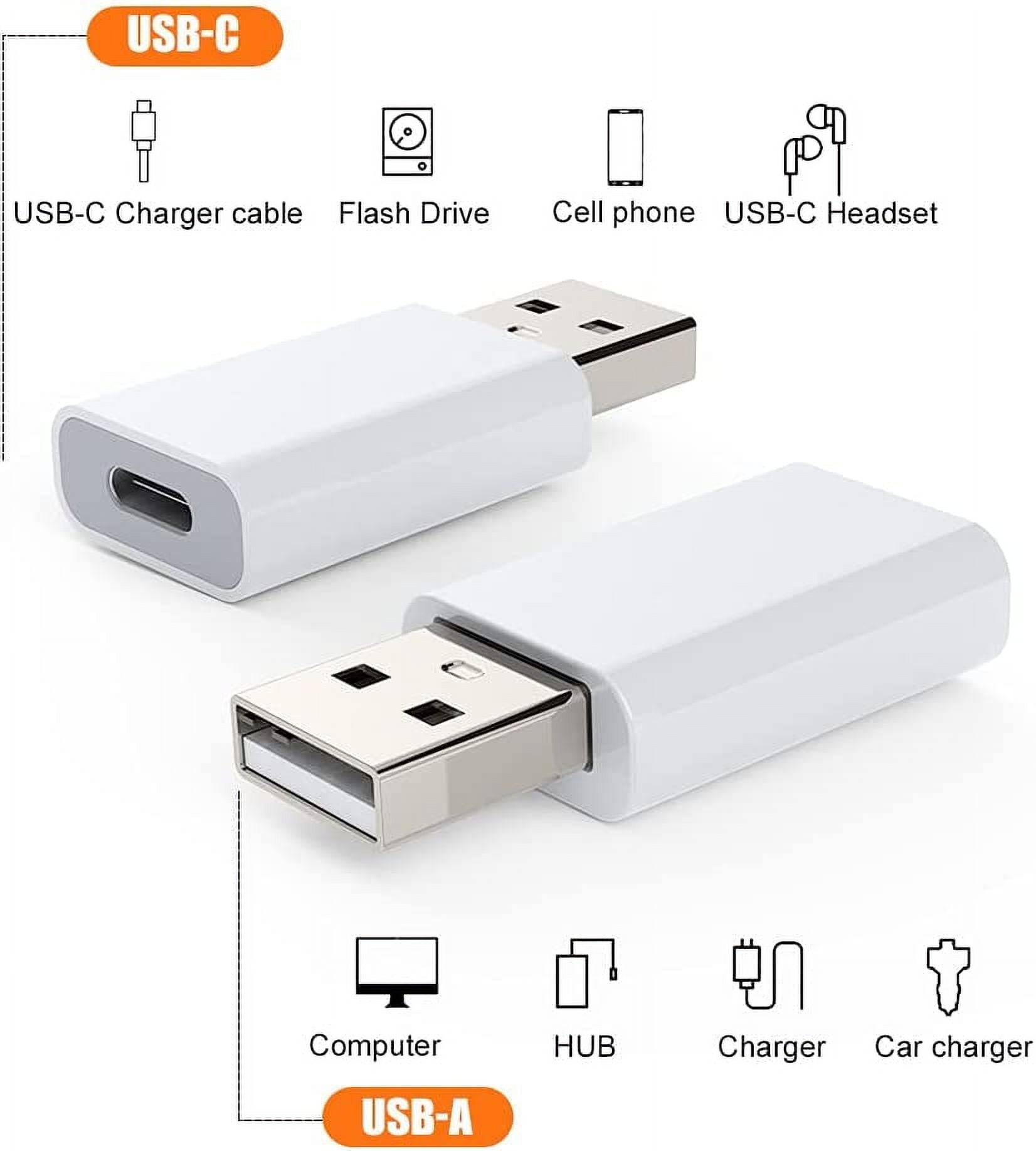 2pack USB C Female to USB Male Adapter, USB C to USB Adapter Compatible with Apple Mag-Safe Charger, Watch Series Ultra/8/7/se, iMac, MacBook Pro, MacBook, Laptops, PC, Computers and More