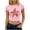 Pink, variant on Women Summer Tops 2026 Ndbuld Women's Casual Fashion Spring And Summer Printed Round Neck Short Sleeve Top Black L