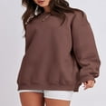 thumbnail image 2 of Women’s Oversized Sweatshirts Long Sleeve Solid Color Pullover Tops, 2 of 6