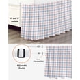 thumbnail image 3 of Abstract Plaid,Wrap Around Bed Skirts for King Bed 16" Drop,Bed Skirt with Adjustable Elastic Belt Dust Ruffle Bed Valance for Bedroom Minimalistic Multi Colors Country Rustic Plaid Bed Frame Cover, 3 of 7