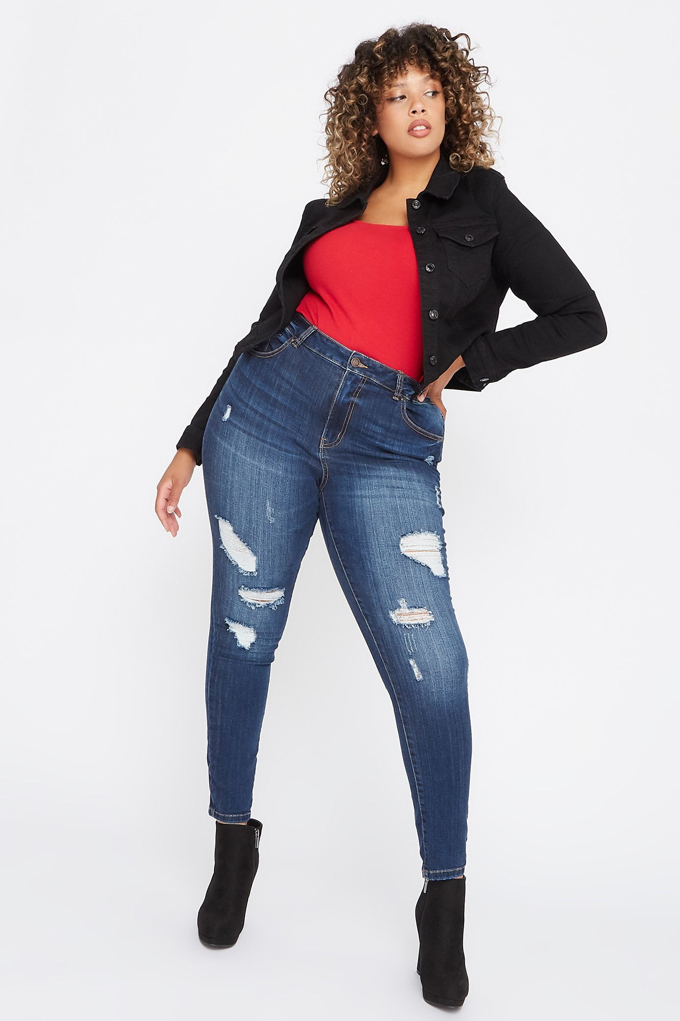 Urban Women's Plus Size HighRise Distressed Skinny Jean