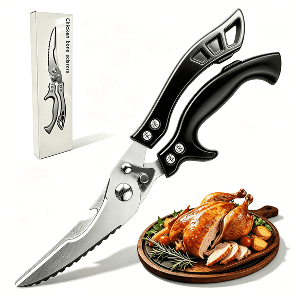Poultry Shears, Plys Kitchen Scissors Heavy Duty Kitchen Shears for Food All Purpose Cooking Meat Scissors, Dishwasher Safe