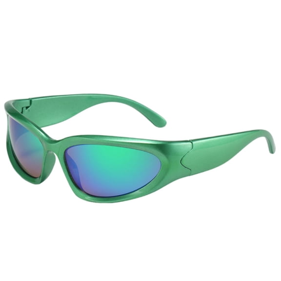 HEVRJEWJD Glasses Cycling Wrap Around Shield for 20s Cool Style Fitness Sports Eyewear Outdoor Green 14.5cm