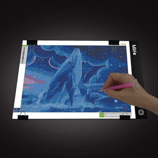 B4 LED Light Pad - Upgraded Diamond Painting Light Box Dimmable Tracing  Light Board, Sketching, Animation, Drawing Light Box with 4 Fasten Clips 