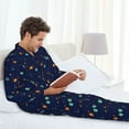 thumbnail image 6 of Cauagu Space Galaxy Print Men's Long-Sleeve Pajama Set,Soft Button-Front 2Pjs for Men Long Sleeve Men’s Sleepwear-Medium, 6 of 7