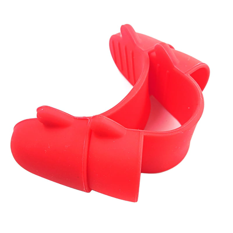 1 Pair Mini Silicone Heat Insulated Finger Clip Bowl Dish Plate Clamp Holder New 