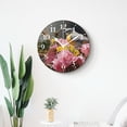 thumbnail image 4 of 16 Inch Wall Clock Battery Operated Silent Clock Decorative for Office, Kitchen, Outdoor, Living Room，Yellow Bird Nest Egg Beautiful Flower Floral Print Design, 4 of 4