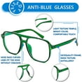 thumbnail image 3 of FEISEDY Blue Light Blocking Glasses Fake Nerd Clear Square Computer Lightweight Aviator Glasses Frame Oversized B3046, 3 of 14