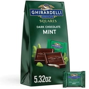 GHIRARDELLI Dark Chocolate Candy SQUARES with Mint Filling, 5.32 oz Bag