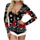 thumbnail image 1 of Pijama de Una Pieza Para Mujer, Estampado Navideño, Manga Larga, Cuello en V, Detalle de Plumas, Mono, Lencería, Ropa de Dormir Odeerbi ODB120538, 1 of 8
