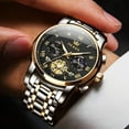 thumbnail image 6 of OLEVS Mens Watches Chronograph Business Dress Quartz Stainless Steel Waterproof Luminous Date Wrist Watch For Men Black Dial, 6 of 11