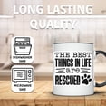 thumbnail image 3 of The Best Things In Life Are Rescued Mug | Dog Lover Gift | Rescue Dog Mug | Pet Adoption Mug | Dog Paw Print | Animal Rescue Mug - 11 Ounce Black Rim Handle Novelty Coffee Cup - WMUG0654-Black Rim, 3 of 5