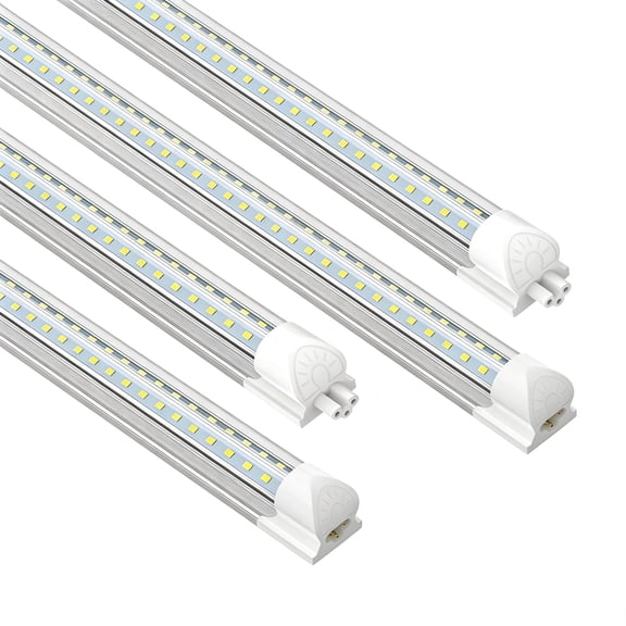 JESLED V-Shaped T8 LED Shop Lights, 2FT 20W 2600LM, Linkable Fixtures, 6000K Cool White, ETL Listed, 4-Pack