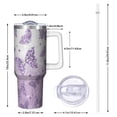 thumbnail image 2 of Butterfly 40oz Tumbler with Handle and Straw, Large Capacity Travel Cup for Hot & Cold Drinks, Double Walled Vacuum Insulated Cup,Birthday Gifts for Women Girls, Spring, 2 of 6