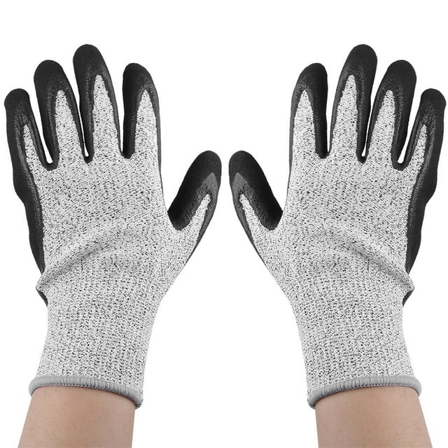 Guantes de trabajo Jadeshay 1 par resistentes A cortes rendimiento confiable color negro gris