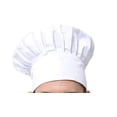 thumbnail image 1 of Chapeau de Chef Adulte Réglable Élastique pour Cuisine, Blanc, 1 of 5