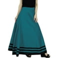 thumbnail image 1 of Bimba Women Long Maxi Skirt Faux Silk Boho Chic Skirts With Drawstring Waist, 1 of 1
