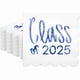 thumbnail image 1 of wonima02 100 Pcs Class of 2025 Graduation Cocktail Napkins 5 x 5 Inch Congrats Grad Scalloped Paper Napkins for Dinner Beverage Graduate Decorations(Blue), 1 of 1