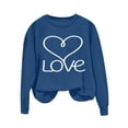 thumbnail image 3 of Ounisa Womens Valentines Sweatshirt Love Heart Graphic Print Pullover Casual Long Sleeve Valentine's Blouse Top, 3 of 5