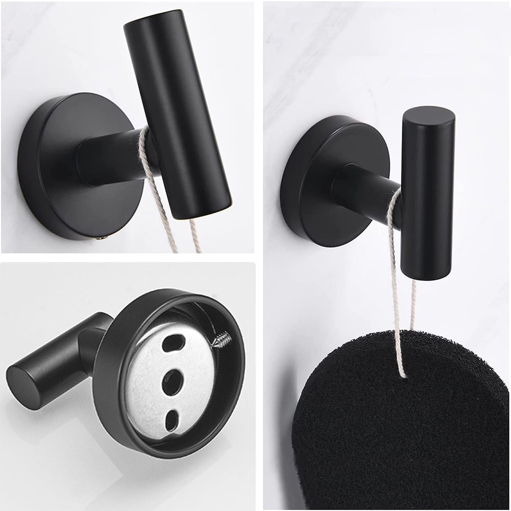 Lowestbest 5 Piece Thick Stainless Steel Bathroom Accessory Set, 16 Inch Hand Towel Bar Towel Rack Set, Toilet Paper Holder, 3 Bath Towel Hooks, Black Lowestbest 5 Piece Thick Stainless Steel Bathroom Accessory Set, 16 Inch Hand Towel Bar Towel Rack Set, Toilet Paper Holder, 3 Bath Towel Hooks, Black