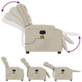 thumbnail image 3 of vidaXL Massage Recliner Chair Cream Faux Leather, 3 of 5