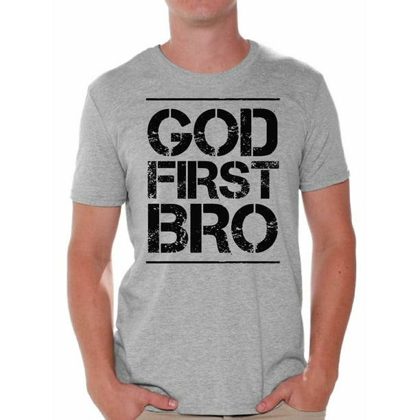 Awkward Styles God First Bro T-Shirt for Men Christian Mens Shirts ...