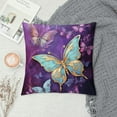 thumbnail image 2 of Chilfamy  Butterfly Cushion Case Throw Pillow Covers Butterflies Print Cushion Case Set Purple Marble Watercolour Pillowcase for Sofa Couch Bed Chair Car, 2 of 5