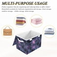 thumbnail image 6 of Yayeee Collapsible Cube Storage Bin with Lid Fabric Closet Decorative Basket with Handles, Purple Sky Pattern, 6 of 7