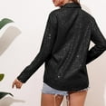 thumbnail image 6 of Tshirts for Women's Carnival Spring and Autumn Summer Long Sleeve Fashionable Sequin Lapel Solid Color Casual Shirt Fashion Clothing, 6 of 6