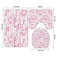 thumbnail image 3 of Pink Breast Cancer and Love Bathroom Rugs Sets 3 Piece,Toilet Cover Set,Absorbent Non Slip Bathroom Mats Sets with U-Shaped Contour Rug Toilet Rug Set, 3 of 5