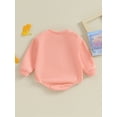 thumbnail image 4 of Liacowi Newborn Baby Fall Cotton Romper Sweatshirt Long Sleeve Crew Neck Embroidery Letters Bodysuit One Piece 3 6 12 18 Months Infant Clothes for Girls Boys, 4 of 7
