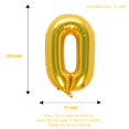 thumbnail image 3 of Globo de aluminio MEIDUOCO, 32 cm, dorado, número 0, para fiesta de cumpleaños, 3 of 7