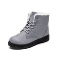 thumbnail image 1 of Botas de nieve para mujer, tacón plano, estilo coreano, botas Martin, botas cortas de algodón para invierno, zapatos de algodón para mujer, talla grande, 1 of 5