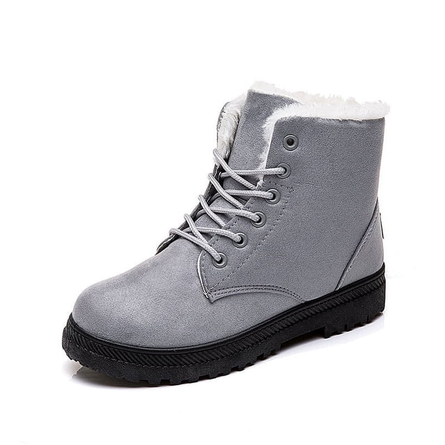 Botas de nieve para mujer, tacón plano, estilo coreano, botas Martin, botas cortas de algodón para invierno, zapatos de algodón para mujer, talla grande