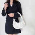 thumbnail image 4 of CNKOO Solid Color Pleated PU Shoulder Underarm Bag Women Large Top-handle Handbags, 4 of 9