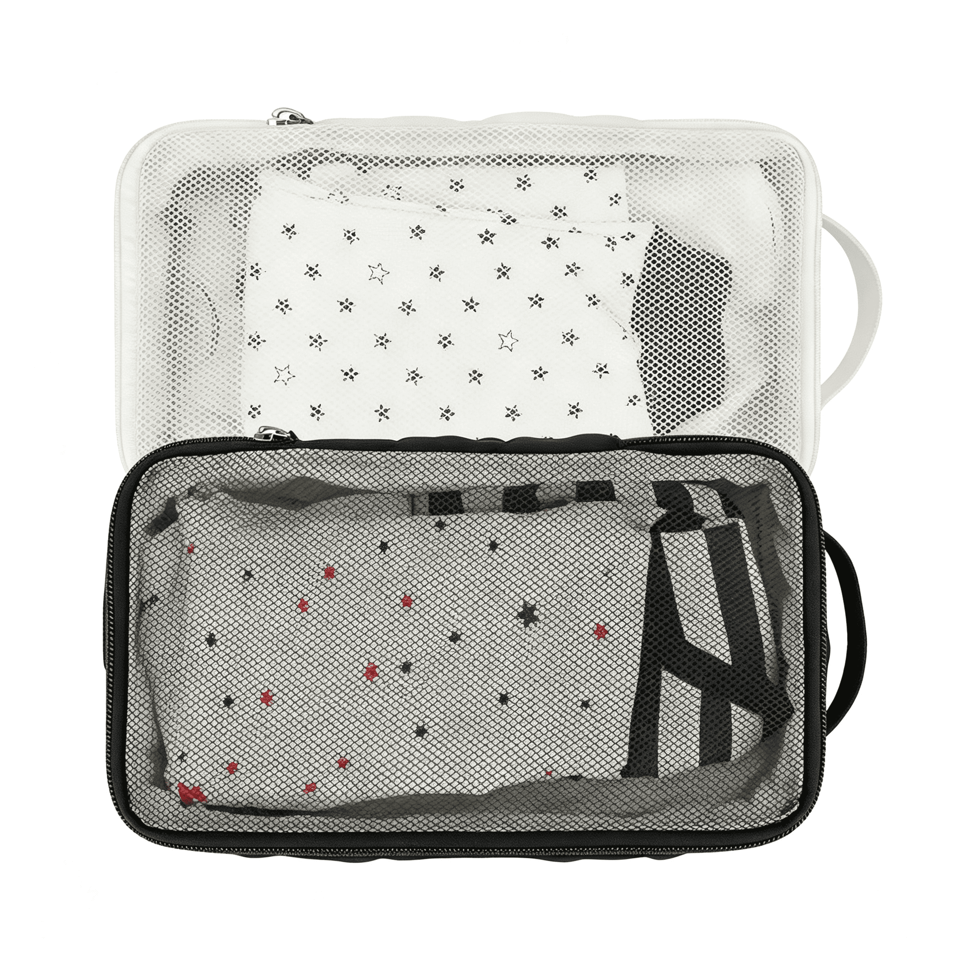 GASTROPOD Baby Diaper Bag Organizer Pouches - 2 Pack Waterproof Pod Hanging Diaper Bag Mesh Bag Reusable Washable Or Baby Cloth Diapers Versatile Diaper and Wipes Pouch (Black&White)