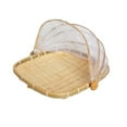 thumbnail image 2 of FURNIX Bamboo Woven Food Basket,Mesh-Covered Picnic Tent,Food Serving-Display Basket,Dust-Bug Proof Container,Lightweight Carry Basket,Restaurant-Home Use Basket,Ventilated Food Guard 39Cm, 2 of 2