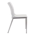 thumbnail image 3 of Zuo Chaise de Salle à Manger Moderne, Blanc & Argent (Ensemble de 2), 3 of 6